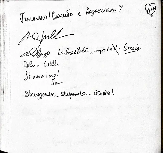 Handwritten guestbook page 11