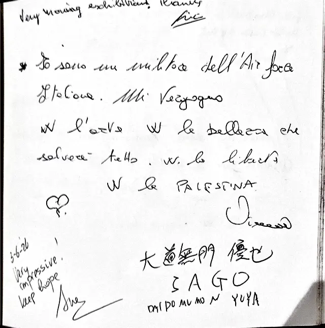Handwritten guestbook page 6