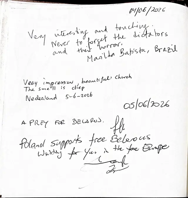 Handwritten guestbook page 9